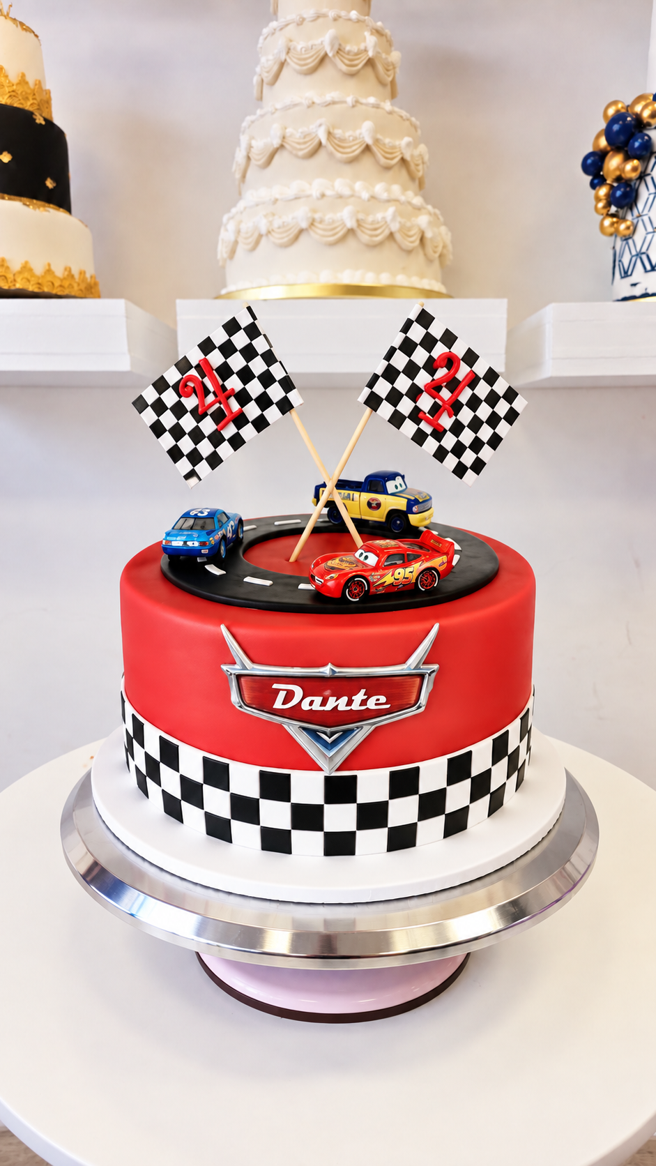 Car Race Birthday Cake in Catonsville | Cedars Cakes